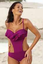 Load image into Gallery viewer, Modern Ruffle Top One Piece Swimsuit
