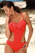 Load image into Gallery viewer, Modern Ruffle Top One Piece Swimsuit
