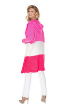 Load image into Gallery viewer, Color Block Hooded Cardigan Sweater
