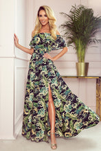 Load image into Gallery viewer, Off Shoulder Floral Maxi Dress
