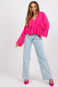 Loose Cut Wide Sleeve Blouse