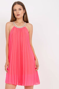 Summer Pleated Mini Dress | Lined Day Dress