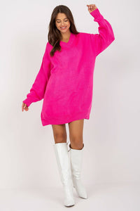 Pink Knit Sweater Mini Day Dress