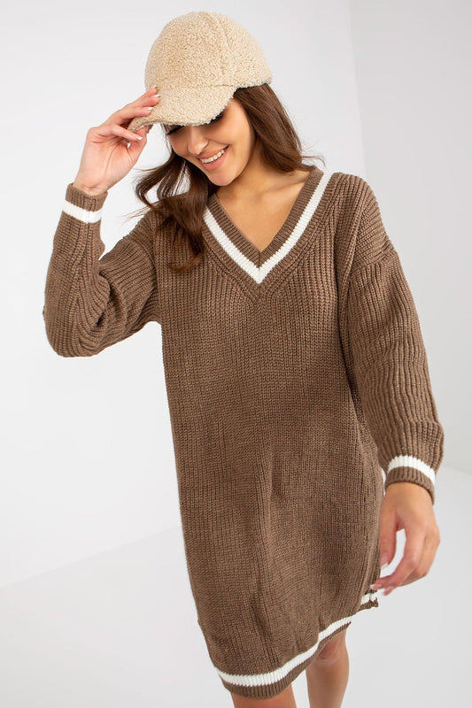 Casual Long Sleeve Knit Sweater Dress