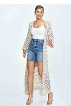 Load image into Gallery viewer, Openwork Cardigan Sweater with 3/4 Sleeves
