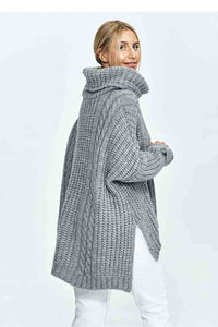 Turtle Neck Sweater with Extended Back