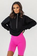 Load image into Gallery viewer, Sporty Oversize Half Zip Sweatshirt
