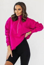 Load image into Gallery viewer, Sporty Oversize Half Zip Sweatshirt
