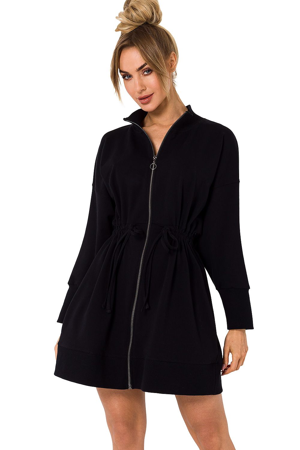 Zippered Sweatshirt Dress