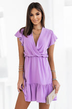 Load image into Gallery viewer, Elegant Mini Dress | V Neck Frill Sleeves
