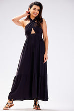 Load image into Gallery viewer, Backless Maxi Dress | Tie Neck Day Dress
