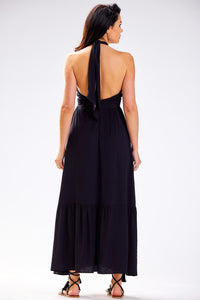 Backless Maxi Dress | Tie Neck Day Dress