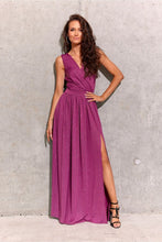 Load image into Gallery viewer, Brocade Maxi Dress Tie Neck
