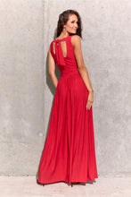 Load image into Gallery viewer, Brocade Maxi Dress Tie Neck
