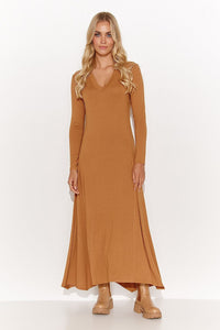 Maxi Dress | V Neck Long Sleeve