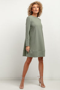 Sweatshirt Knit Mini Dress | Trapezoidal Cut