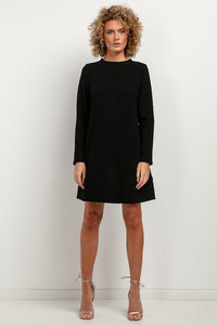 Sweatshirt Knit Mini Dress | Trapezoidal Cut