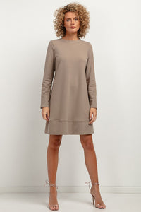 Sweatshirt Knit Mini Dress | Trapezoidal Cut