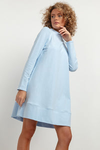 Sweatshirt Knit Mini Dress | Trapezoidal Cut