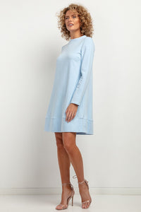 Sweatshirt Knit Mini Dress | Trapezoidal Cut