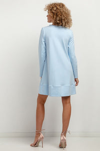 Sweatshirt Knit Mini Dress | Trapezoidal Cut