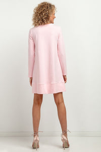 Sweatshirt Knit Mini Dress | Trapezoidal Cut