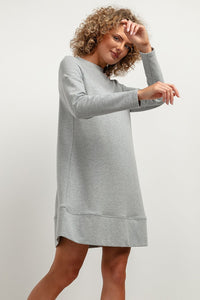 Sweatshirt Knit Mini Dress | Trapezoidal Cut