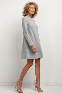 Sweatshirt Knit Mini Dress | Trapezoidal Cut