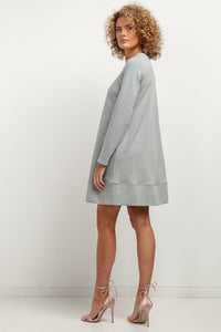 Sweatshirt Knit Mini Dress | Trapezoidal Cut