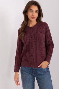 Cardigan Sweater | Round Neckline Button Up Sweater