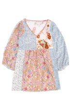 Load image into Gallery viewer, Multicolor V Neck Mixed Floral Babydoll Top | Tops/Tops &amp; Tees
