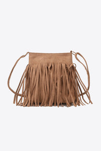 Leather Fringe Sling Cross Body Bag