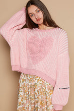 Load image into Gallery viewer, Heart Patch Zipper Point Sleeve Sweater
