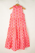 Load image into Gallery viewer, Tiered Maxi Dress | Pink Floral Print Sleeveless Dress
