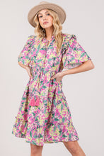 Load image into Gallery viewer, SAGE + FIG Floral Ruffle Short Sleeve Dress
