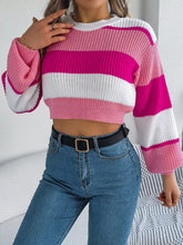 Load image into Gallery viewer, Color Block Hippie Cropped Sweater
