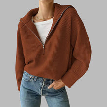 Load image into Gallery viewer, HaIf Zip Long Sleeve Knit Top
