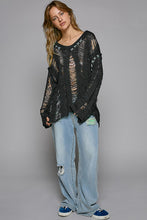 Load image into Gallery viewer, Distressed Long Sleeve Top | Dropped Shoulder Knit Top
