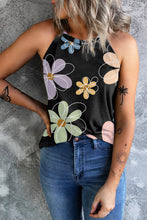 Load image into Gallery viewer, Black Sweet Floral Tank Top
