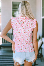 Load image into Gallery viewer, Pink Sweet Floral Print Ruffle Trim Blouse | Tops/Blouses &amp; Shirts
