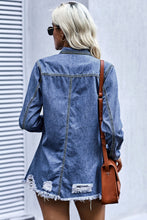 Load image into Gallery viewer, Blue Ripped Denim Jacket | Outerwear/Denim jackets
