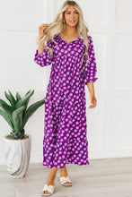 Load image into Gallery viewer, Maxi Dress | Purple Bohemian Puff Sleeve Dress
