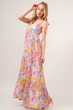 Load image into Gallery viewer, Maxi Dress | Full Size Printed Tie Shoulder Tiered Dress
