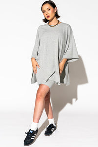 Gray Tunic Top & Slimming Shorts Set