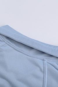 Cotton Pocketed Half Zip Pullover Sky Blue Sweatshirt | Tops/Sweatshirts & Hoodies