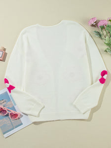 Flower Cardigan | Open Front Long Sleeve Sweater