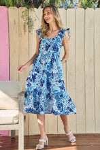 Load image into Gallery viewer, Floral Midi Dress |  Full Size Ruffled Sleeveless Dress
