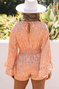 Orange Animal Spotted Print Romper | Bottoms/Jumpsuits & Rompers