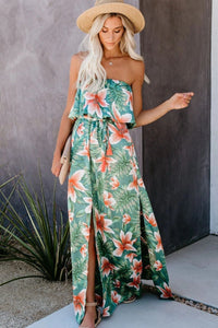 Womens Dress | Slit Tropical Sleeveless Tube Dress | Dresses/Maxi Dresses