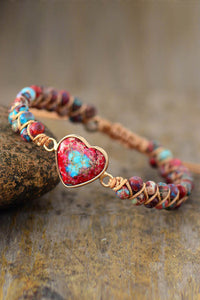 Handmade Heart Natural Stone Bracelet